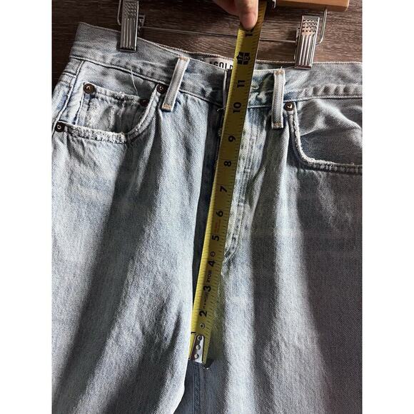 Agolde Jeans Womens Size 24 Riley Straight Crop Denim Button Fly Distressed - Picture 6 of 9